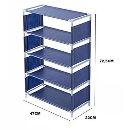 Imagem de Estante 5 prateleiras sapateira multiuso organizador sapatos roupas brinquedos 10 pares lavanderia quarto sala