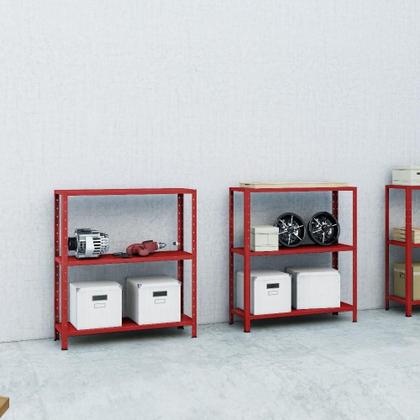Imagem de Estante Aço 3 Prateleiras Eaf007 Vermelho