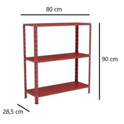 Imagem de Estante Aço 3 Prateleiras Eaf007 Vermelho