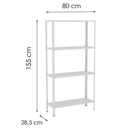 Imagem de Estante Aço 4 Prateleiras Livros Cozinha Quarto EAF006 Branca