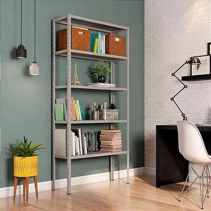 Imagem de Estante Aço 5 Prateleiras Livro Quarto Cozinha Escritório