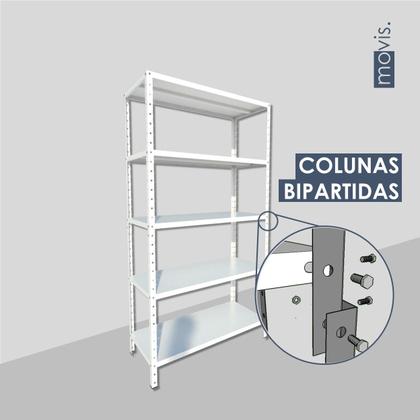 Imagem de Estante Aço p 125kg PRETA 5 Bandejas Bipartida 1,75m x 40cm x 92cm