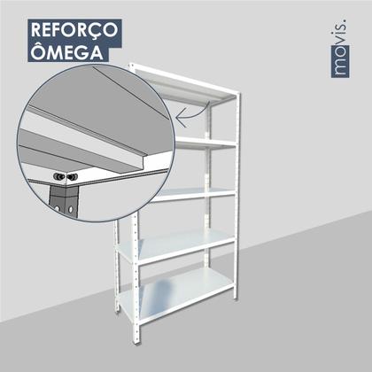 Imagem de Estante Aço p 125kg PRETA 5 Bandejas Bipartida 1,75m x 40cm x 92cm