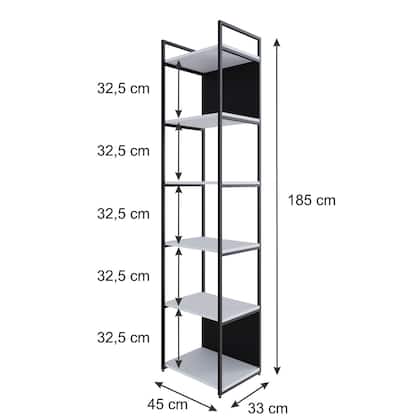 Imagem de Estante Alta C/06 Prateleiras 185x45x33cm C/Fundo Yon