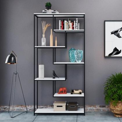 Imagem de Estante Alta Florença Branca e Preta