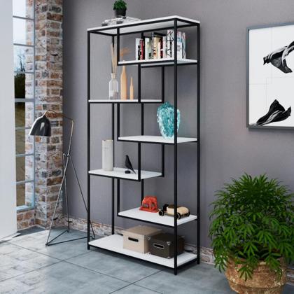 Imagem de Estante Alta Florença Branca e Preta