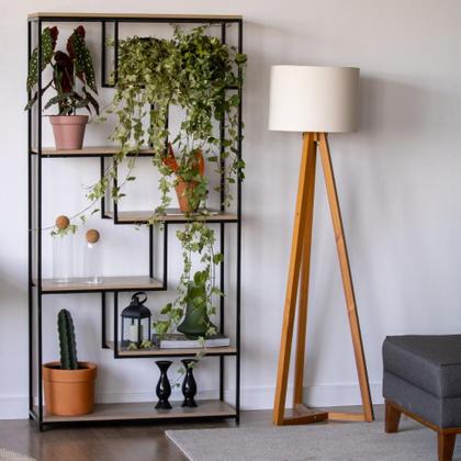 Imagem de Estante Alta Florença Carvalho e Preta