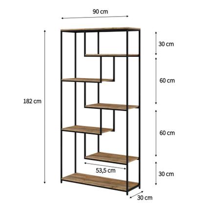 Imagem de Estante Alta Florença Carvalho e Preta