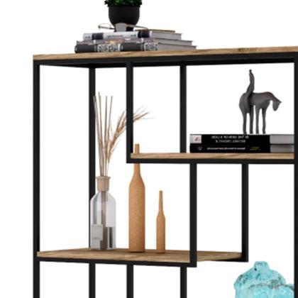 Imagem de Estante Alta Florença Carvalho e Preta