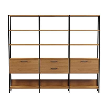 Imagem de Estante Annency 2 PT 2 GV Freijó e Preta 216 cm