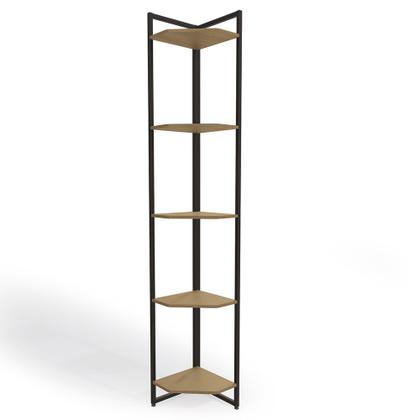 Imagem de Estante Armario Cantoneira 200cm com 5 Prateleiras  Freijo/preto Fosco de Madeira Kappesberg