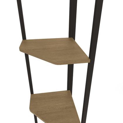 Imagem de Estante Armario Cantoneira 200cm com 5 Prateleiras  Freijo/preto Fosco de Madeira Kappesberg