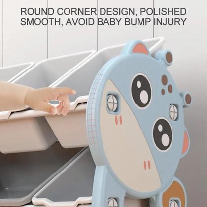 Imagem de Estante armario organizador infantil com 5 caixas multiuso porta treco brinquedos