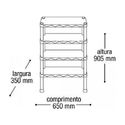 Imagem de Estante atena rattan c enc lateral 4 niveis coleta seletiva