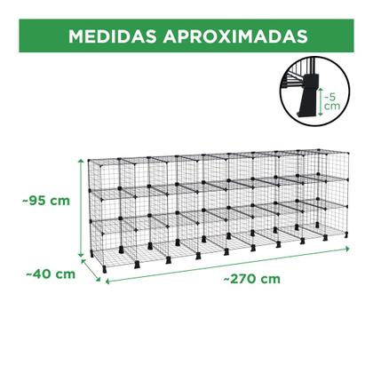 Imagem de Estante Balcão Expositor Aramado 27 Nichos Horizontal 40cm Profundidade Preto