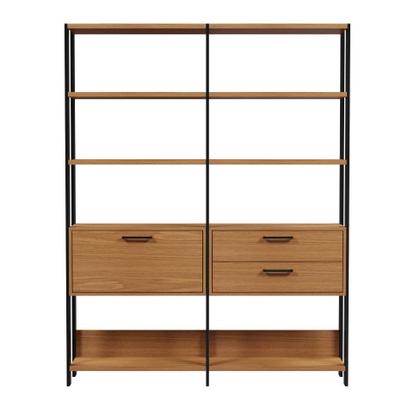 Imagem de Estante Bretanha 1 PT 2 GV Freijó e Preta 145 cm