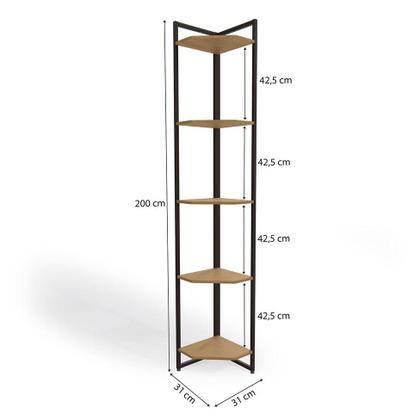 Imagem de Estante Cantoneira Dublin Freijó e Preta