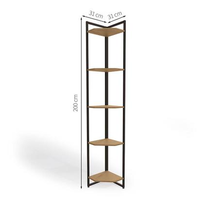 Imagem de Estante Cantoneira Dublin Freijó e Preta