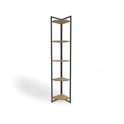 Imagem de Estante Cantoneira Kappesberg Estilo Industrial LI022 cor Freijó e Preto Fosco