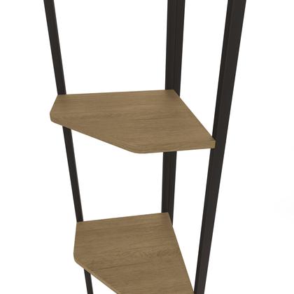 Imagem de Estante Cantoneira Kappesberg Estilo Industrial LI022 cor Freijó e Preto Fosco