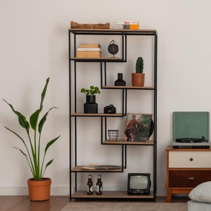 Imagem de Estante Carving Marrom e Preta