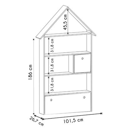 Imagem de Estante Casinha Infantil Organizadora Com Nichos 2 Gavetas Daisy Branco - Lumil Móveis