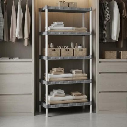 Imagem de Estante Cinza 5 Prateleiras Plástica Cinza Agraplast 542