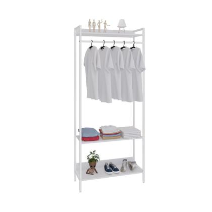 Imagem de Estante Closet Arara 187x80cm 3 Prateleiras Active Yescasa Branco/Chess
