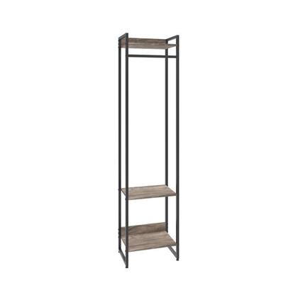 Imagem de Estante Closet Arara Industrial 3 Prateleiras 187x45cm Dynamica Carvalho Dark / Est.Preta