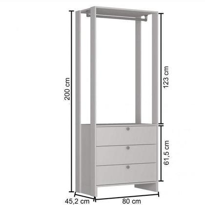 Imagem de Estante Closet com 3 Gavetas e 1 Cabideiro - Branco