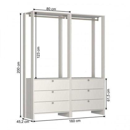 Imagem de Estante Closet Yes com 6 Gavetas e 2 Cabideiros - Montana