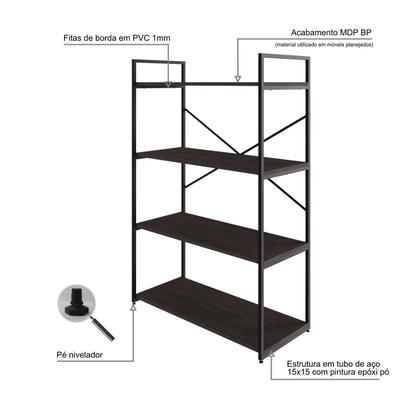 Imagem de Estante com 4 Prateleiras 118x80x33cm Yon