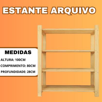 Imagem de Estante com 4 Prateleiras Larga para Sala, Cozinha, Quarto, Escritório Multiuso