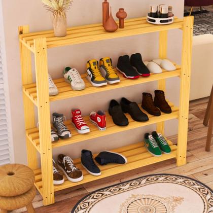 Imagem de Estante com 4 Prateleiras Larga para Sala, Cozinha, Quarto, Escritório Multiuso