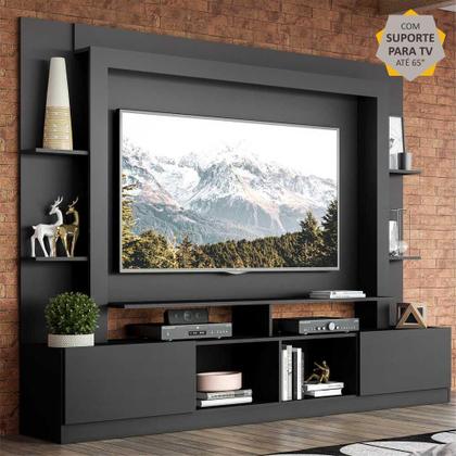 Imagem de Estante com Suporte para TV até 65" Multimóveis Oslo FG3386 Preta