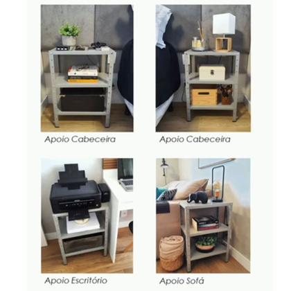 Imagem de Estante de Aço Mini com 3 Prateleiras 45x30cm 45kg Coluna Bipartida Para Escritório Branca