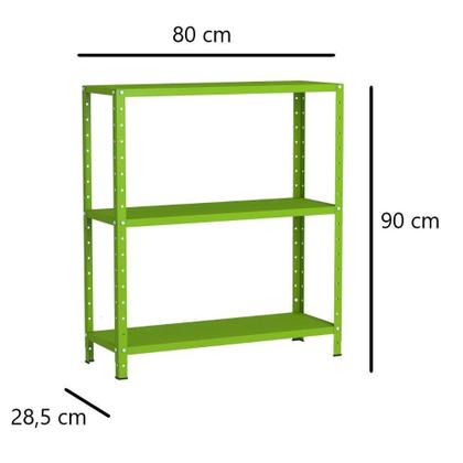 Imagem de Estante De Aço Multiuso Livros Decorações Ferramentas 03 Prateleiras EAF007008 Verde