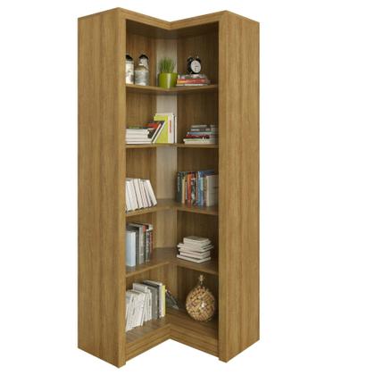 Imagem de Estante de Canto com 4 Prateleiras - Amêndoa