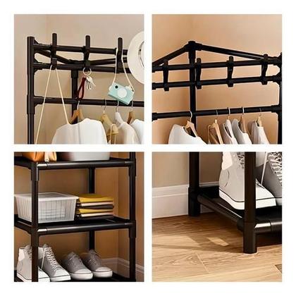 Imagem de Estante De Canto Organizadora Sapateira Cabideiro - Branca