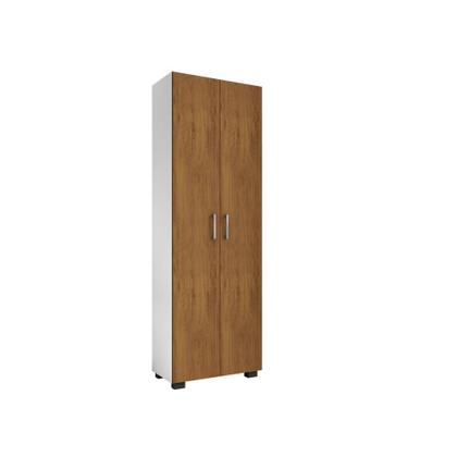 Imagem de Estante De Livro Madeira Sala Branco E Porta Grande Freijó