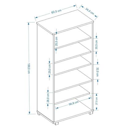 Imagem de Estante De Livro Madeira Sala Branco E Porta Pequena Branco