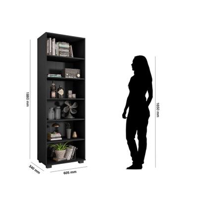 Imagem de Estante De Livro Office Com 5 Prateleiras Preto