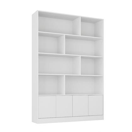 Imagem de Estante de Livros 100% MDF 124,5CMX180,5cm 4 Portas 8 Nichos Versatile Branco