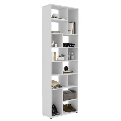 Imagem de Estante de Livros 100% MDF 67CMX210CM Multiuso 14 Nichos Dallas Branco