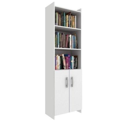 Imagem de Estante de Livros 52CMX177CM Multiuso 2 Portas Espresso Móveis Branco