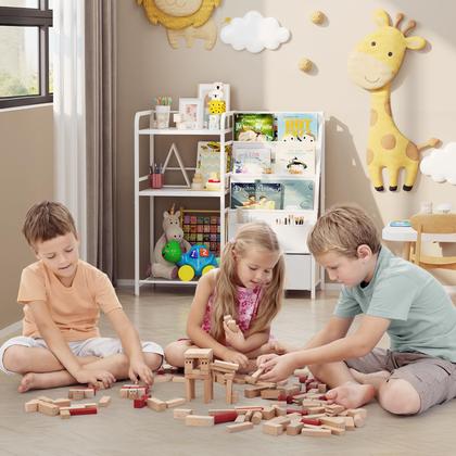 Imagem de Estante de livros e organizador de armazenamento de brinquedos BBLIKE Kids 4 Tier