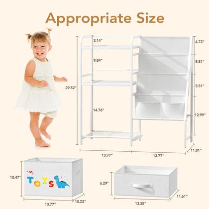 Imagem de Estante de livros e organizador de armazenamento de brinquedos BBLIKE Kids 4 Tier