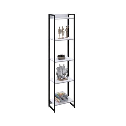 Imagem de Estante de Livros Industrial 45CMX187CM Multiuso 5 Prateleiras Dynamica Yescasa Branco/Chess/Preto