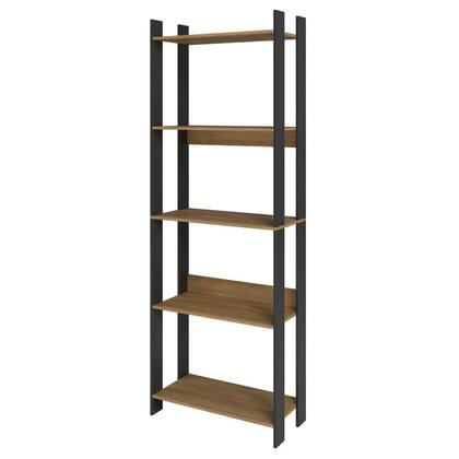 Imagem de Estante de Livros Industrial 63CMX178CM 5 Prateleiras Marrom/Lamina Mel/Preto
