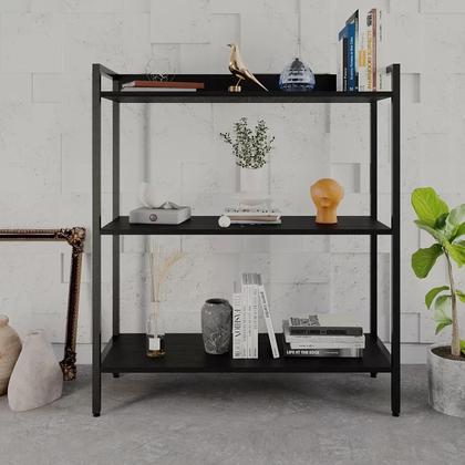 Imagem de Estante de Livros Industrial Aço 80CMX104CM 3 Prateleiras Active Yescasa Preto/Ônix